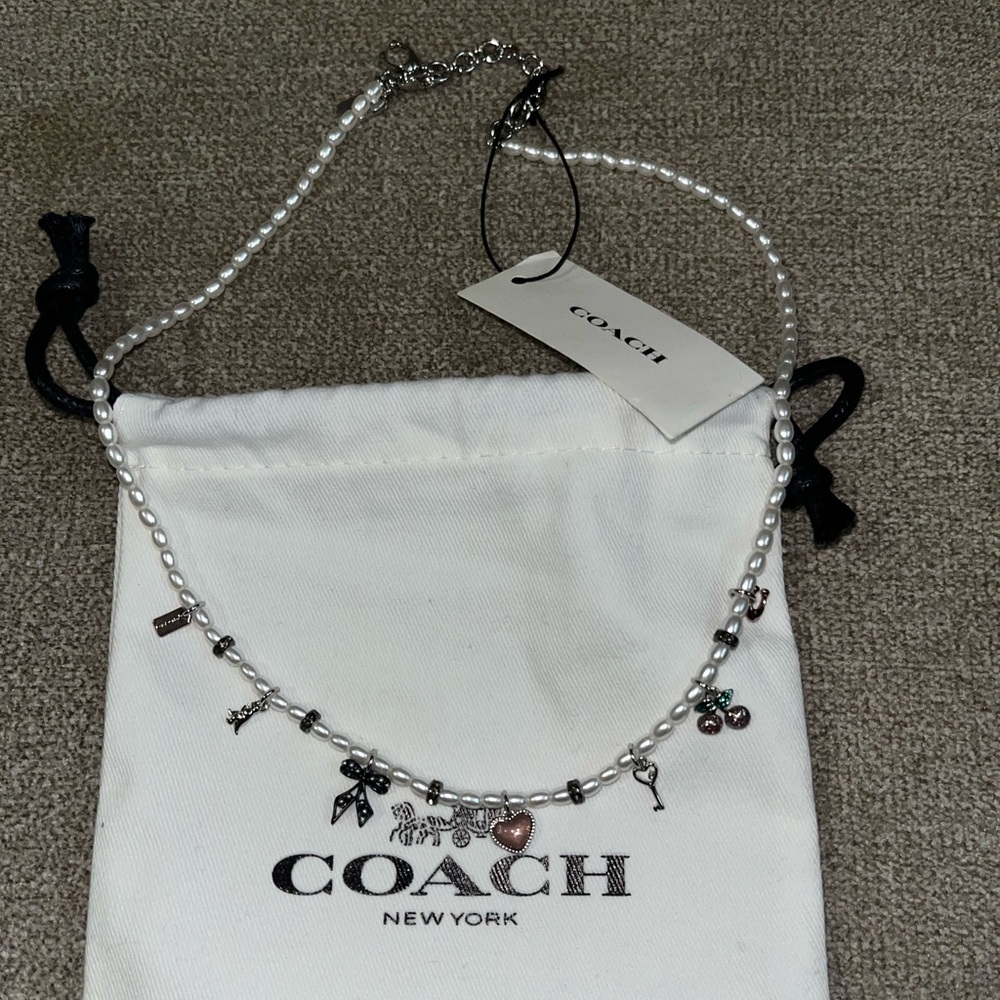 Coach cherry charm necklace